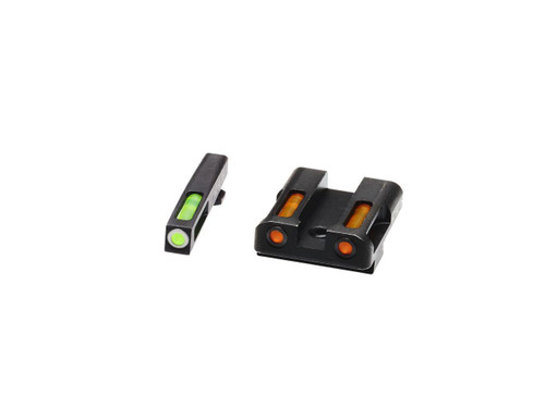 HIVIZ LiteWave H3 sight Orange/Green LitePipe/White front ring fits Glock Models Chambered in 9mm Luger 40 S&W and .357 Sig