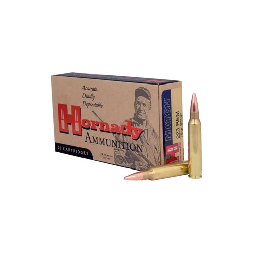 MATCH AMMUNITION - 223 REM, 75 GR, BTHP, 2790 FPS, 20/BX