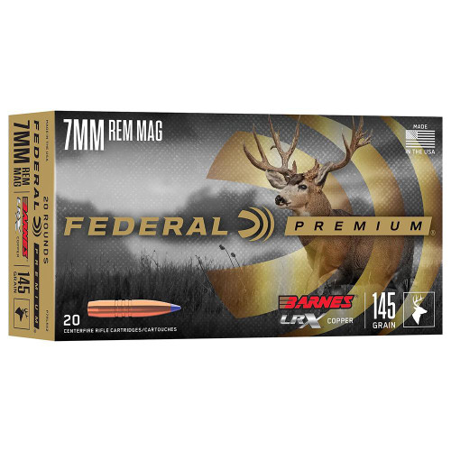 Federal Barnes LRX Rifle Ammunition 7mm Rem Mag 145gr PT 20/ct