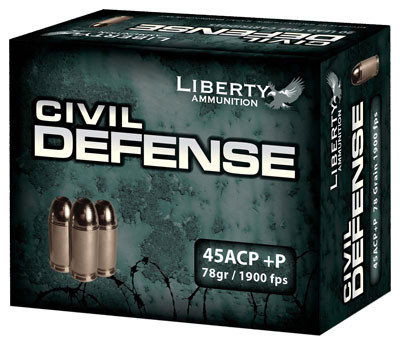 LIBERTY CIVIL DEFENSE 45 ACP 78GR HP 20RD 10BX/CS