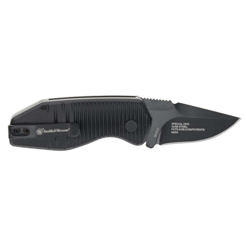 Smith & Wesson Special Ops Auto Mini Folding Knife 1-9/10" Drop Point Blade Black
