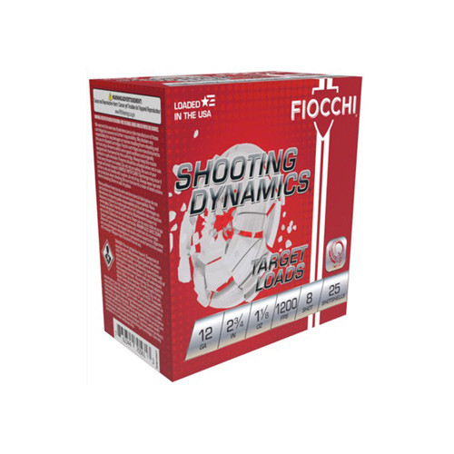 SHOOTING DYNAMICS TARGET LOADS - 12 GA, 2 3/4", 1 1/8 OZ, 1200 FPS, 8 SHOT SZ, 25/BX