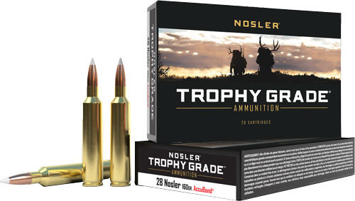 Nosler Accubond Trophy Grade Rifle Ammunition 28 Nosler 160 gr PT 3300 fps 20/ct