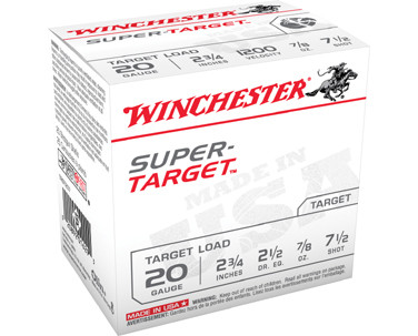 WIN SUPER TARGET 20GA LT 2.75 7/8OZ #7.5  25/10
