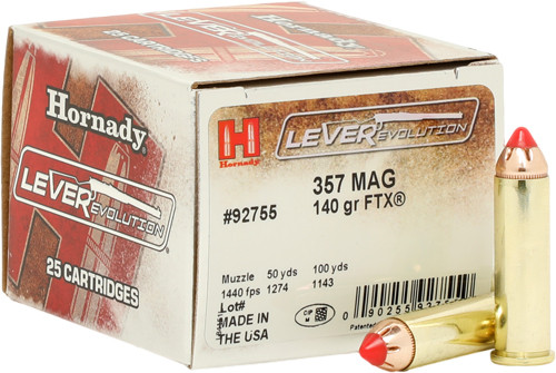 HORNADY LEVEREVOLUTION 357 MAG 140GR FTX 25RD 10BX/CS
