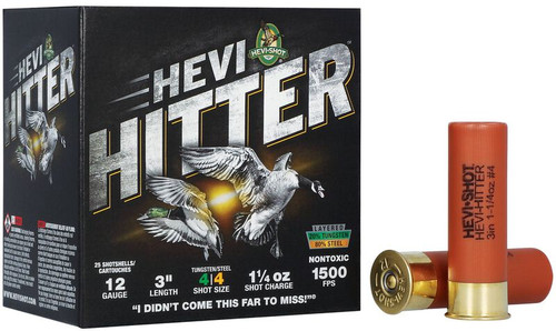 HEVI HITTER 12GA 3 1.25OZ #4 STEEL 25/10