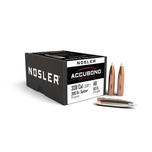 Nosler AccuBond Rifle Bullets .338 cal .338" 300 gr SBT-ACB 50/ct
