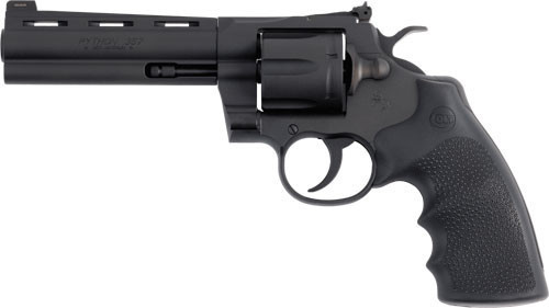 COLT PYTHON 357MAG 5" 6RD MATTE BLUED BLACK HOGUE GRIPS