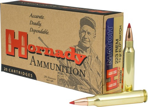 Hornady Match Rifle Ammunition .223 Rem 73 gr ELD 2790 fps 20/ct