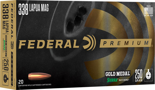 FEDERAL GOLD MEDAL 338 LAPUA MAG 250GR MATCH 20RD 10BX/CS