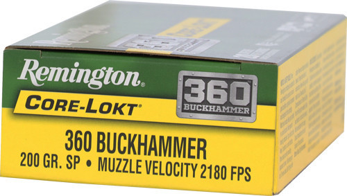 Remington Core-Lokt Rifle Ammunition .360 Buckhammer 180gr SP 2400 fps 20/ct
