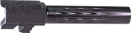 FAXON FITS GLOCK 19 BARREL 9MM FLAME FLUTED NON THREADED BLK