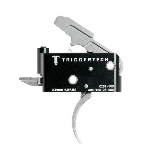 TriggerTech AR15 Adaptable Curved Trigger 2 Stage Adjustable Stainless Steel/Black