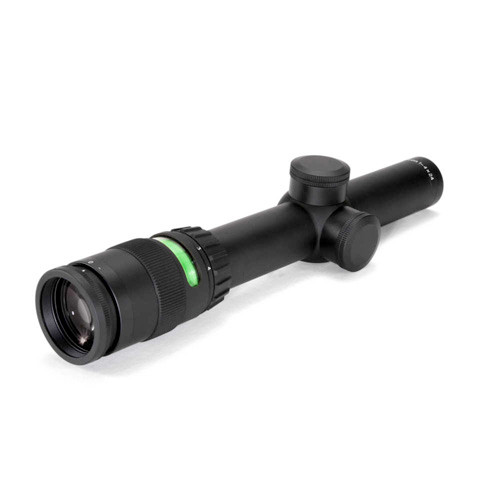 ACCUPOINT RIFLESCOPE - MATTE BLACK, 1-4X24, DUPLEX CROSSHAIR W/ GREEN DOT