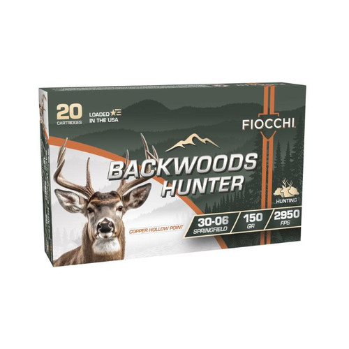 Fiocchi Backwoods Hunter Rifle Ammunition .30-06 Sprg 150gr CHP 2950 fps 20/ct