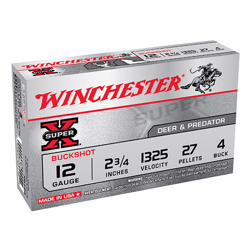 WIN SUPER-X BUCKSHOT 12GA 2.75 27PEL #4 5/50