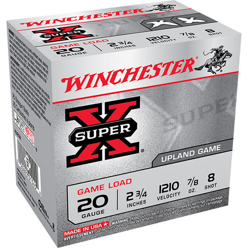 WIN SUPER-X UPLAND 20GA 2.75 7/8OZ #8 25/10