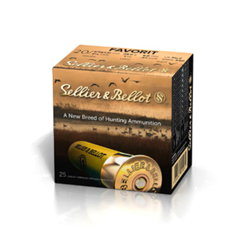 SB FAVORIT SHOTSHELLS - 20 GA, 2-5/8", 2 BUCK, 1OZ, 1247 FPS, 25/BX