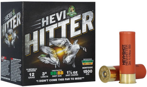 HEVI HITTER 12GA 3 1.25OZ BB STEEL 25/10