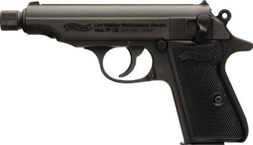 WAL PP SD 32ACP THREADED BLK WITH PANEL GRIP 8RD