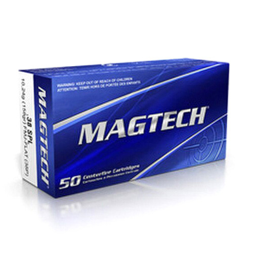 MAGTECH AMMUNITION - 38 SPL, 158GR, FMJ FLAT, 755 FPS, 50/BX