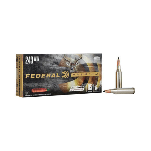 TROPHY COPPER AMMUNITION - .243 WIN, 85 GR, 3200 FPS, 20/BX