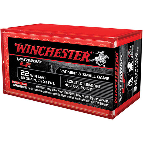 WIN VARMINT LF 22MAG 28GR POLY TIP 50/40