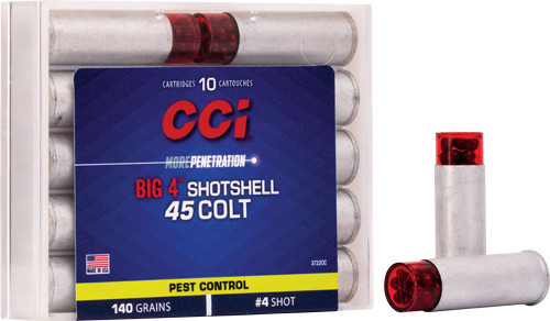 CCI Big 4 Handgun Shotshell Ammunition .45 Colt #4 850 fps 10/ct