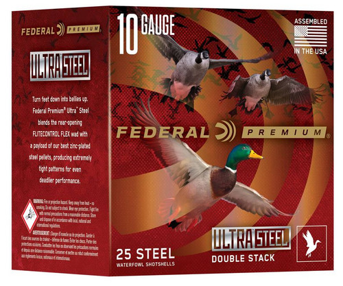 Federal Ultra Steel Shotshells 10ga 3-1/2" 1-5/8oz 1400 fps #1 & BBB 25/ct