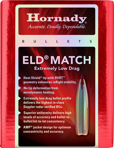 HORNADY BULLETS 6.5MM .264 140GR ELD-MATCH 500CT 6BX/CS