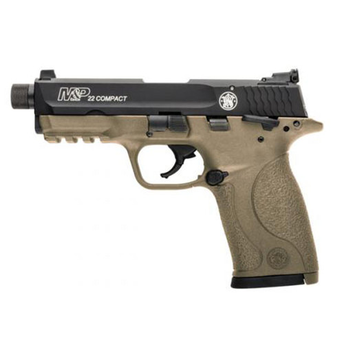 SW M&P22 COMPACT 22LR 3.6 TB FDE FRAME 10RD