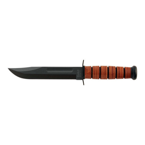 FULL-SIZE USMC KA-BAR FIXED KNIFE - BLACK - CLIP POINT
