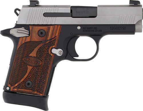 SIG P938 9MM 3" SAO XRAY3 6/7RD TWO-TONE/WALNUT