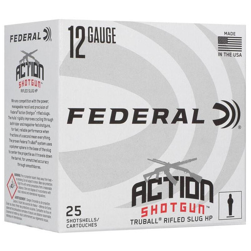 Federal Action Shotgun Truball Slug Shotshells 12ga 2-3/4" 438gr 1300 fps Slug 25/ct