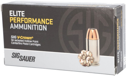 SIG AMMO 40SW 180GR ELITE V-CROWN JHP 50/10
