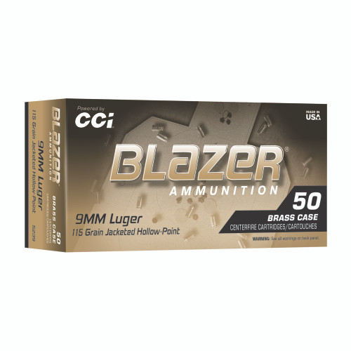 BLAZER BRASS 9MM 115GR JHP 50/500