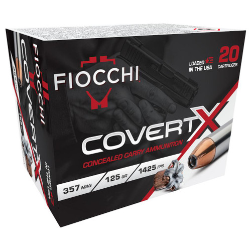 Fiocchi CovertX Handgun Ammunition .357 Mag 125gr JHP 1425 fps 20/ct