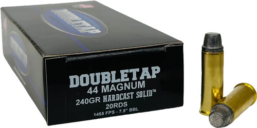 DOUBLETAP 44 REM MAG 240GR SWC HARDCAST SOLID 20RD 25BX/CS