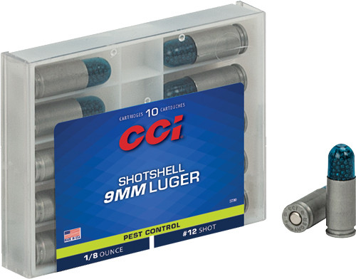CCI SHOTSHELL 9MM LUGER 53GR #12 SHOT 10RD 20BX/CS