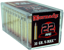 HORNADY 22WMR 30GR V-MAX 2200FPS 50RD 40BX/CS