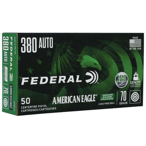 AE INDOOR RANGE TRAINING AMMUNITION - 380 AUTO, 70GR, 1110 FPS, 50/BX