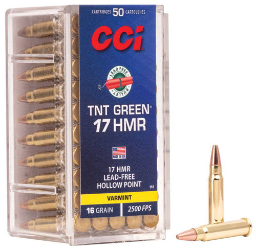 TNT GREEN 17 HMR 16 GR - SPEER HP, 2500 FPS, 50/BX