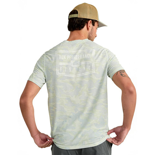Huk Drift Performance Short Sleeve Shirt Pale Algae Camo XL