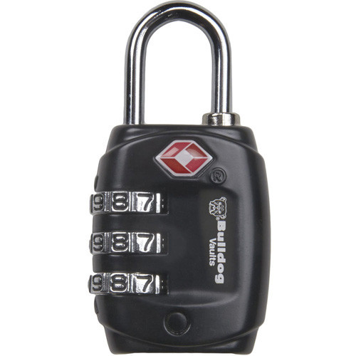 TSA LOCK W/ STEEL SHACKLE - BLACK