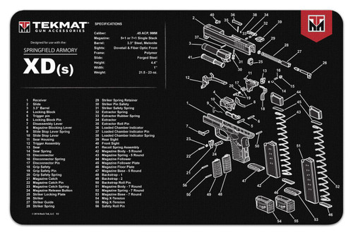 TekMat 11x17 Gun Cleaning Mat- Springfield Armory XD-S