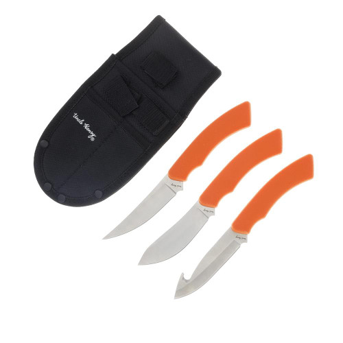 Uncle Henry Hunter Knife Combo 3-2/5" Blades Orange 3/ct