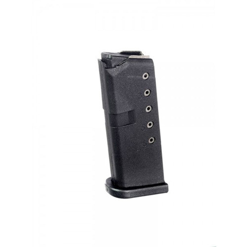 GLOCK 43 MAGAZINE - 9MM, 6RD, BLACK POLYMER