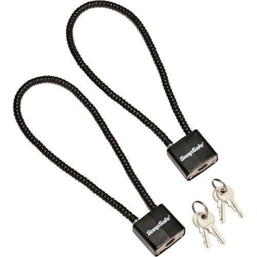 CABLE PADLOCKS - BLACK, 2 PACK, 2 FEET