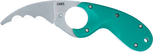 CRKT BEAR CLAW 2.39" GREEN W/ VEFF SERRATIONS BELT CLIP