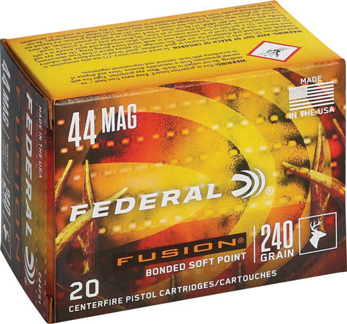 Federal Fusion Handgun Ammunition .44 Mag 240 gr FFSN 1290 fps 20/box